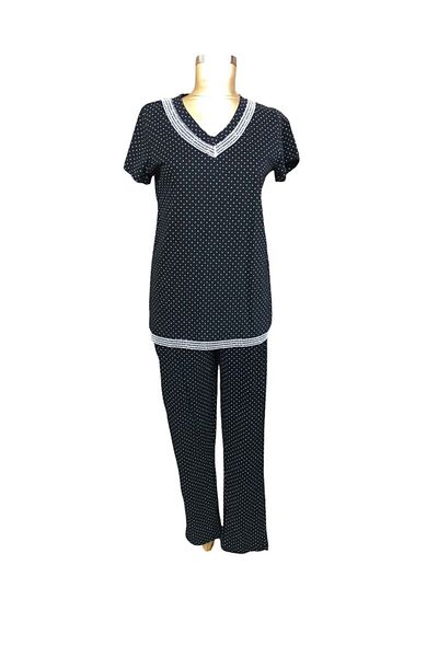 Pelin Pijama Set pijamale cu mânecă scurtă-3216-Bolți negri