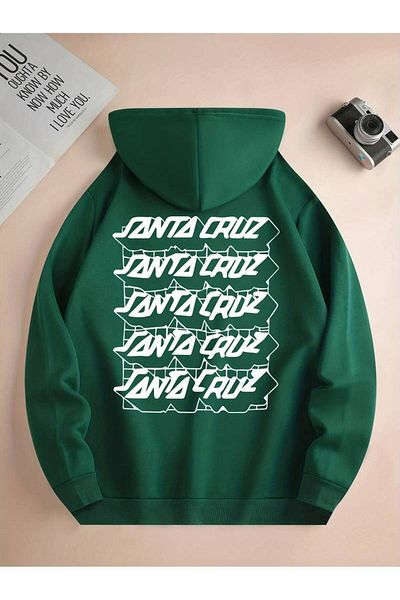 Keywest Χειμερινό φούτερ με στάμπα Santa Cruze Unisex Oversize - 3 κλωστές, 100% βαμβάκι, κουκούλα