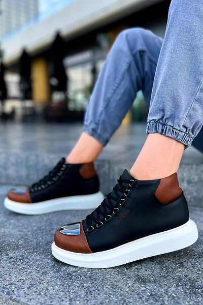 BZ Moda B267 Roman Mirror - Ανδρικές αθλητικές μπότες με ορθοπεδική σόλα CBT Μαύρο/Μαύρο