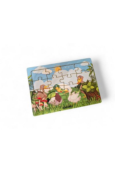 Fizello Ducks 16 Pieces Educational Learning Wooden Kids Puzzle Montessori Jigsaw Baby Children Toy