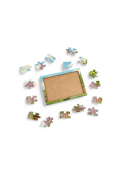 Fizello Hippo- 16 Pieces Educational Learning Wooden Kids Puzzle Montessori Jigsaw Baby Kids Toy