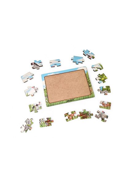 Fizello Zebras 16 Pieces Educational Learning Wooden Kids Puzzle Montessori Jigsaw Baby Children Toy