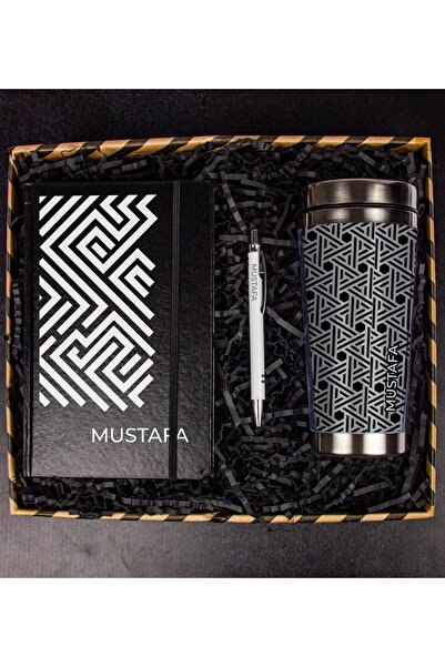 EJOYA Kişiye Özel Tasarım Defter Kalem & Kişiye Özel Çelik Termos Hediye Kutusu 111535
