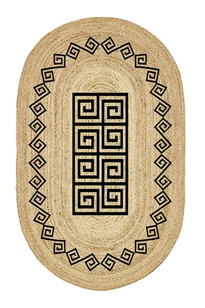 kilim home Бохо 987 Ютен, плетен, етнически шарен, естествен, овален килим от...