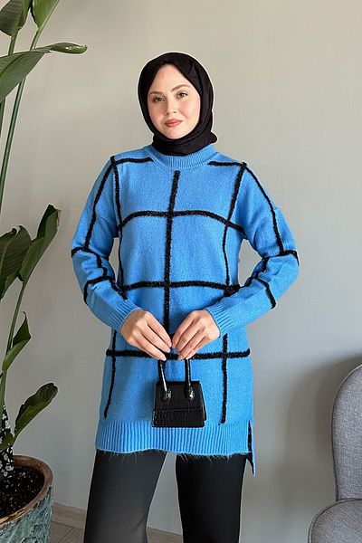 InStyle تونيك تريكو أزرق ناعم لامع