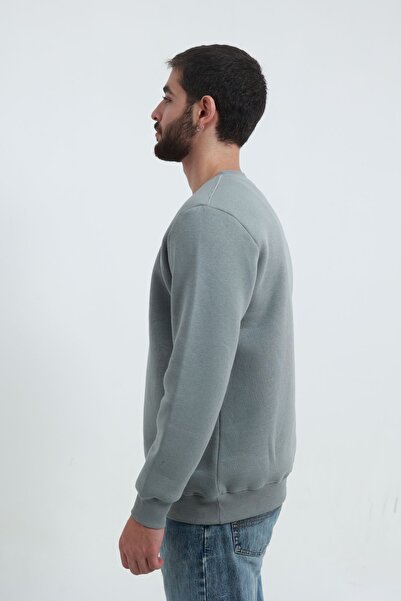 TKT 3 İp Erkek Bisiklet Yaka Sweat Puf Yumuşak Kumaş