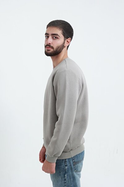 TKT 3 İp Erkek Bisiklet Yaka Sweat Puf Yumuşak Kumaş