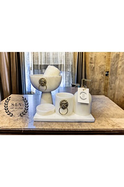 SİA ART DESİNG MERMER 5'Lİ  BANYO SETİ