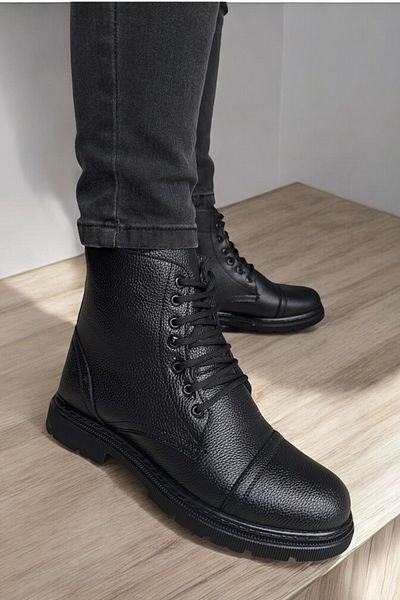 Nubbock Ανδρικές μαύρες αδιάβροχες ορθοπεδικές μάλλινες μπότες - NK1060