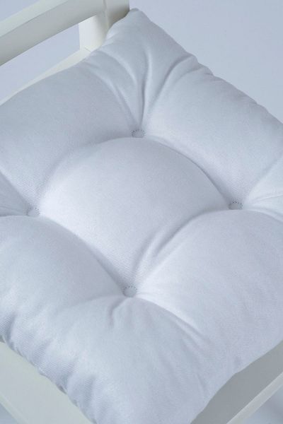 ALTINPAMUK Beta White Fluffy Chair Cushion with Laces 40X40Cm