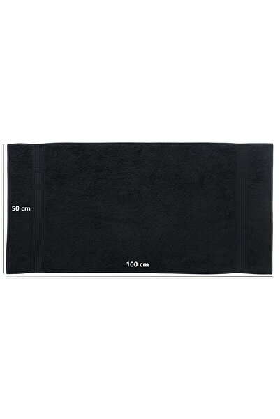 MAURAHOME Tomurcuk %100 Pamuk 6'lı El Havlusu Seti | 50x100 Cm | Siyah