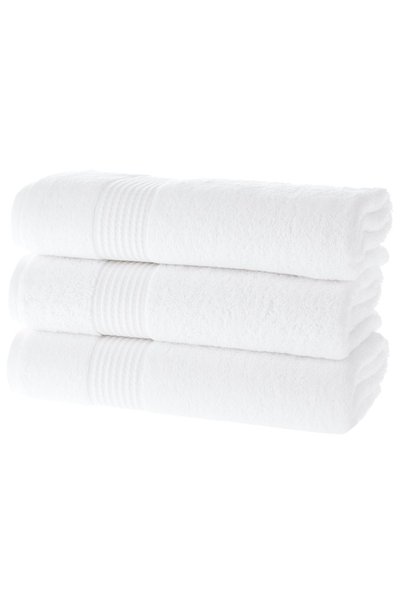 MAURAHOME Tomurcuk 100% Cotton 3-Piece Bath Towel Set |   70X140Cm |   White