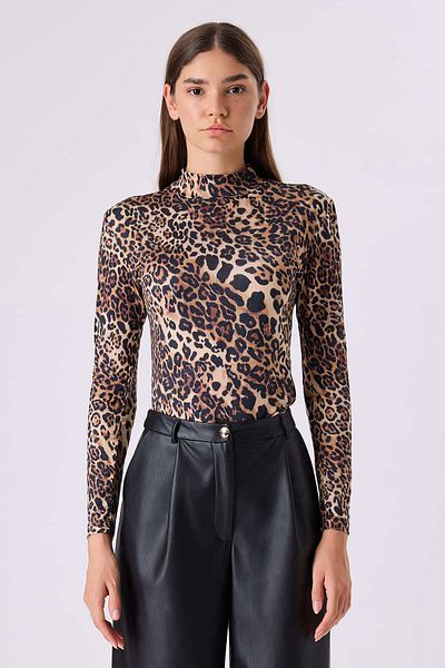 FEVER Leopard Print Lycra Blouse