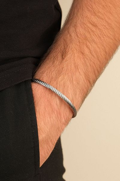 Jack Ferrero Steel / Leather - Original Men's Bracelet