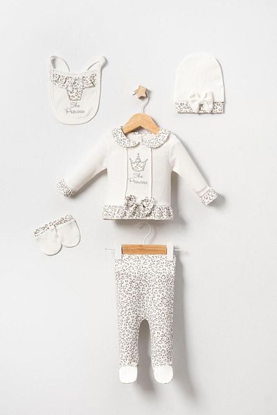 monami kids She Princess Printed Baby Set of 5 - 3-12 Months