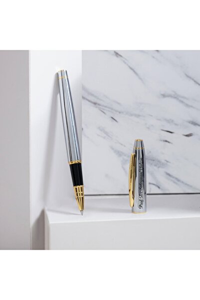 Scrikss İsminize Özel 35 Gold Krom Roller Kalem Kutulu
