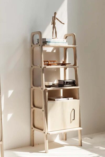 Woodesk Lago, Ahşap Kitaplık Ve Raf Ünitesi, 140x50