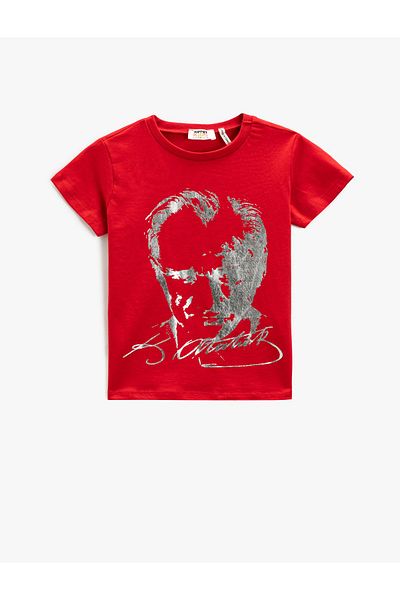 Koton Printed Red Girl's T-shirt 3skg10045ak