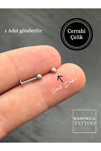 Karınca Piercing 8 mm Silver Color - Glitter Elite Glitter Ear Lip Cartilage Tragus Labret Conch Piercing