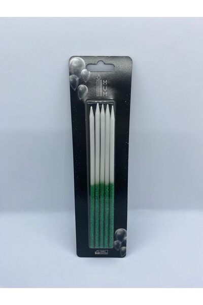 Uzun Simli Pasta Mumu Yeşil 20 cm 5'li