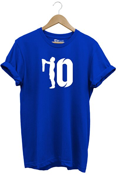 The Baski Синя унісекс футболка Messi 10 номер з принтом Cool з короткими рук...