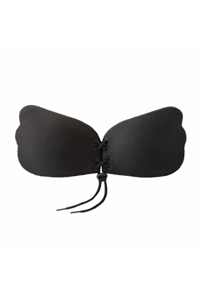 Cooqpoo Adeziv Mărimea 75-80-85-90 Culoare neagră Sutien push up cu fluture adunat în față