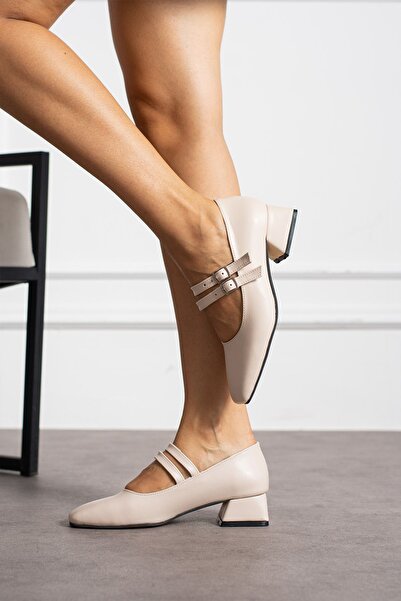 ZENNESHOES Mary Jane Women's Patent Leather Closed Back Double Band Square Toe Short Block Heeled Shoes