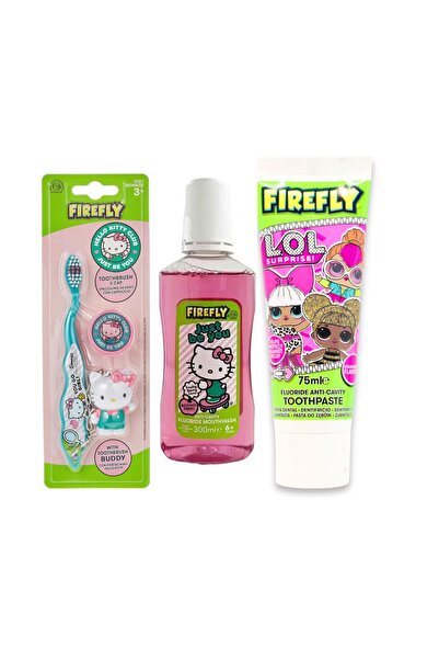Firefly Hello Kitty Komple Bakım Ağız Bakım Seti, Anahtarlıklı Diş Fırçası, D...