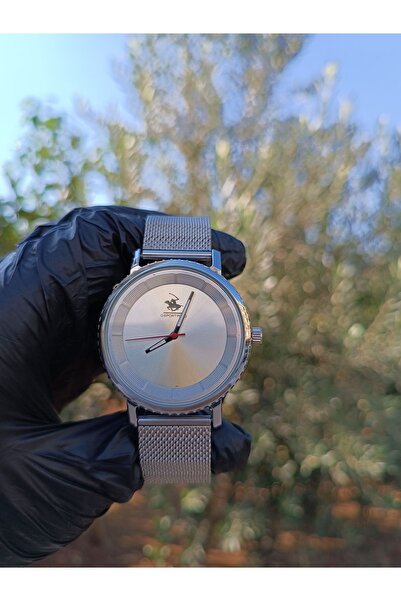 G Sport POLO Men's Black Mesh Cord Red Indicator Steel Wristwatch