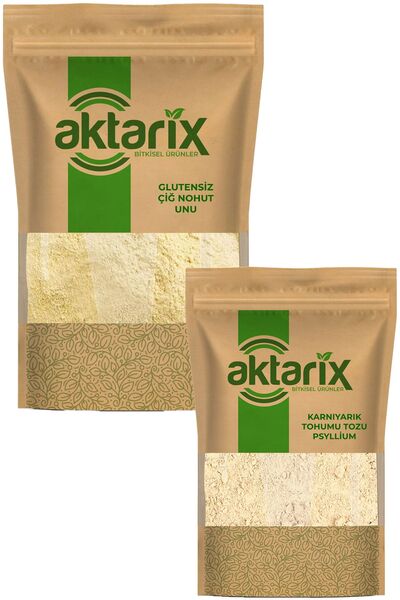 aktarix Glutensiz Nohut Ekmeği Seti ( 750 Gr Çiğ Nohut Unu + 25 Gr Karnıyarık...
