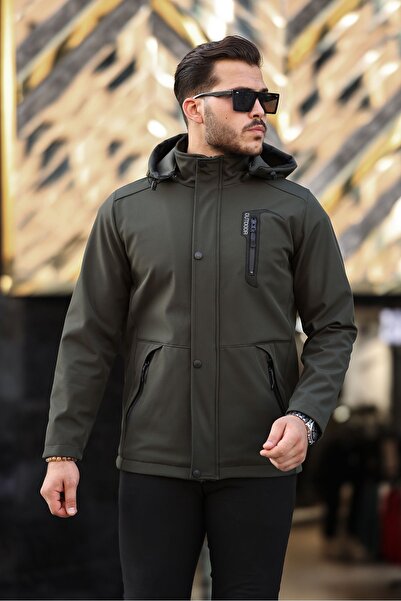 Boymen Ανδρικό παλτό Shoftgel με κουκούλα και γούνινο παλτό