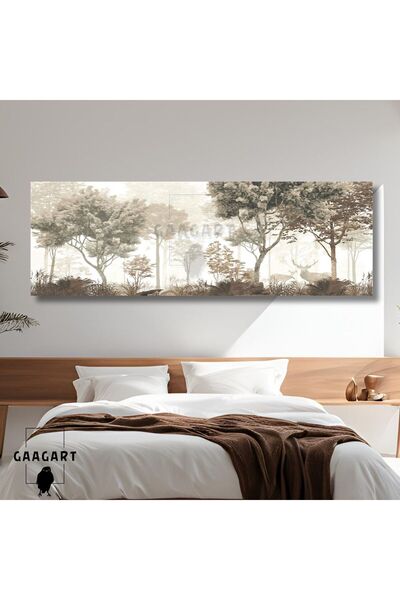 GAAGART Uzun Panaromik Kanvas Tablo Bohem Çizgisel Orman Manzarası