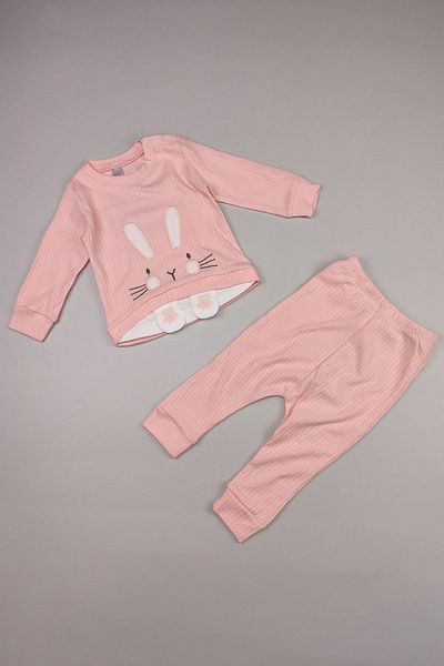 Peki 5-Piece Cotton Embroidered Set - Ribbed Gift for Newborn Baby and Kids Girl 14916