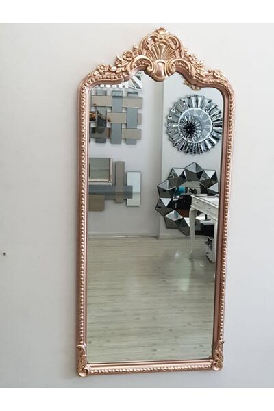 AYNA DENİZİ Princess Great Copper Gold Model Rose Gold Altın Renk Dekoratif Boy Aynası