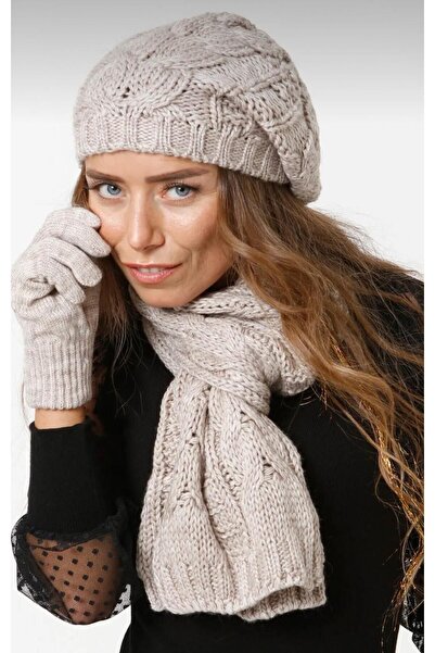 Wearflawless Women's Winter 3-Piece Scarf, Beret and Gloves Set
