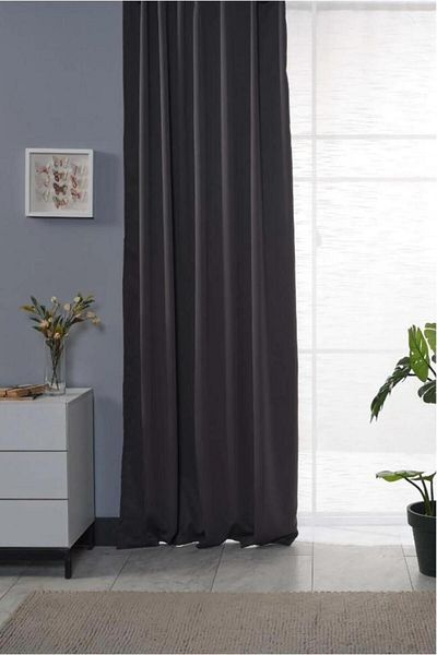 Miabella Home Single Wing Blackout Sunshade - Dimming Background, Light Proof, Extrafor Gathered and Cornice