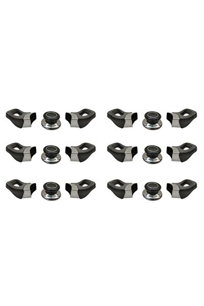 Nalburkent Siyah Kromajlı Tencere Yan Kulpları ve Kapak Kulp Seti - 6 Set