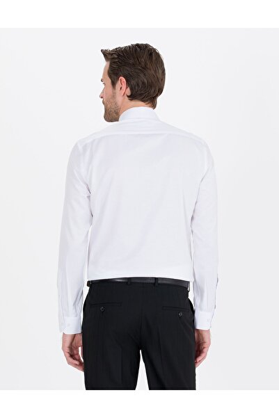 Pierre Cardin Pi̇erre Cardin Cotton Woven Fabric Slim Fit White Shirt