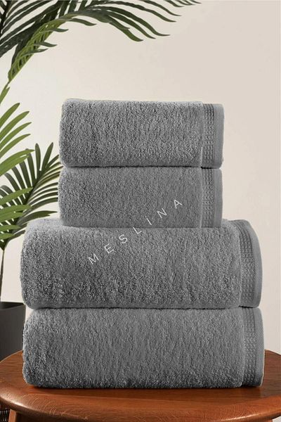 Meslina 50X90 70X140 | 4-Piece Bath Towel Set Bath Set 100% Cotton