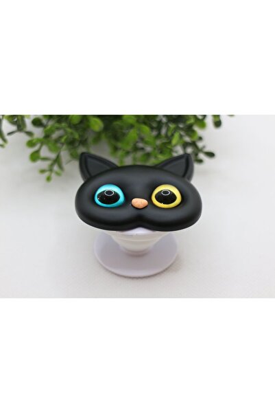 Tezcan Aksesuar Kedi Tasarım Popsocket Telefon Tutacağı Desenli ve Baskılı Parmak Tutucu