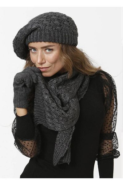 Wearflawless Set de 3 piese Winter Painter pentru femei, eșarfă, bonetă și mănuși