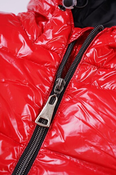 zepkids Kapucnis hosszú ujjú piros színű lánykabát