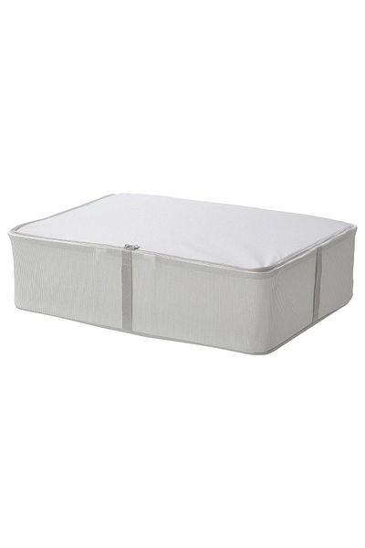IKEA Ikea Storage Box 69x51x19 - Plastic Thick Sturdy, White-Grey Poleyster