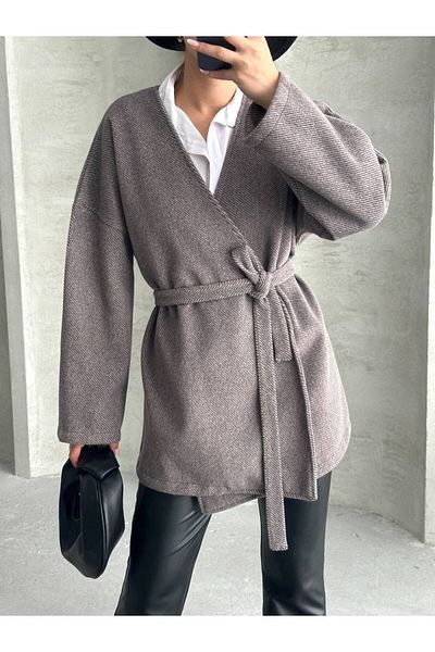 İLKCET MODA Γυναικείο μπουφάν Gabardine Fabric Oversize