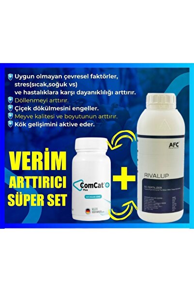 ZİROS COMCAT250 GR +RİVALUP1 LT AMİNOASİT YOSUN SICA SOGUK STRES VERİM ARTIŞI...