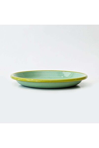 Emayeci Emaye Tabak 20 cm Nil Yeşili Kordon F.Yeşil