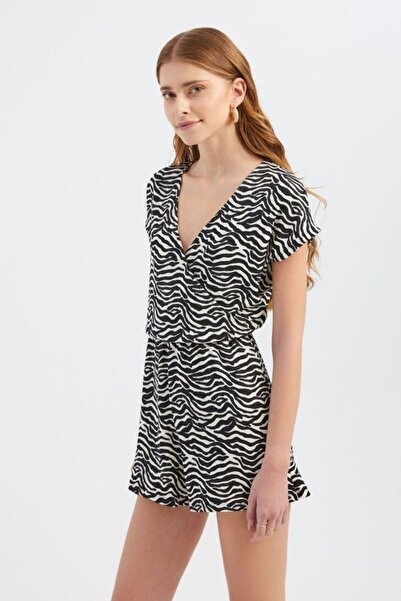 Hiccup Zebra Desenli V Yaka Tulum