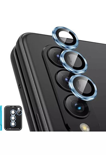 Fibaks Samsung Galaxy Z Fold 5 Uyumlu Uygulama Aparatlı Renkli Kamera Lens Ko...