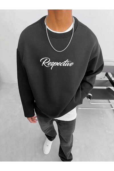ablukaonline Men's Black Oversize Sweatshirt