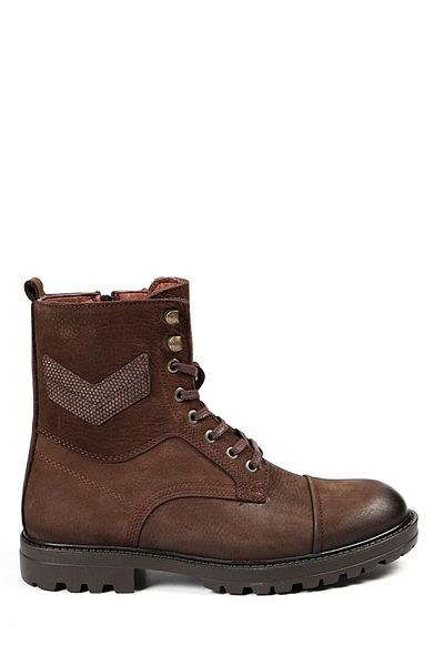 Hammer Jack Γνήσιες δερμάτινες ανδρικές μπότες Nubuck Washed Brown